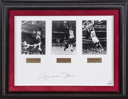 Michael Jordan Signed and Framed "3 Eras" 21x26" Photo Collage 1/123 - First of the Edition (UDA)